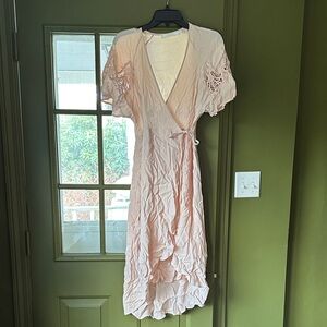 Blush pink ASTR wrap dress